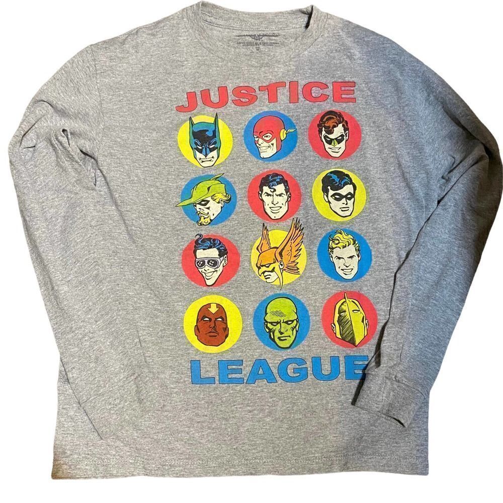 Vintage DC Comics Justice League Boy’s Graphic Long Sleeve Top Size Large